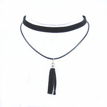 Load image into Gallery viewer, New Black Brown Velvet Choker Necklaces Jewelry square Gold Colour