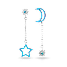Load image into Gallery viewer, H02 Blue stars earrings Long Tassel Dangle Earrings For Women