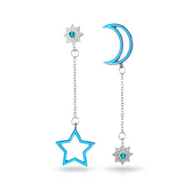 Load image into Gallery viewer, H02 Blue stars earrings Long Tassel Dangle Earrings For Women