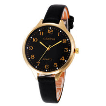 Load image into Gallery viewer, Watch Women Casual Checkers Faux Leather Quartz Analog
