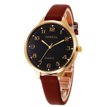 Load image into Gallery viewer, Watch Women Casual Checkers Faux Leather Quartz Analog