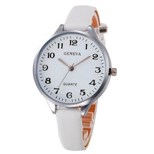 Load image into Gallery viewer, Watch Women Casual Checkers Faux Leather Quartz Analog
