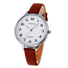 Load image into Gallery viewer, Watch Women Casual Checkers Faux Leather Quartz Analog