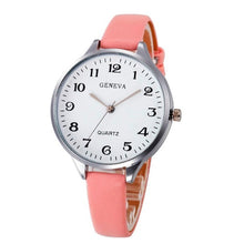 Load image into Gallery viewer, Watch Women Casual Checkers Faux Leather Quartz Analog