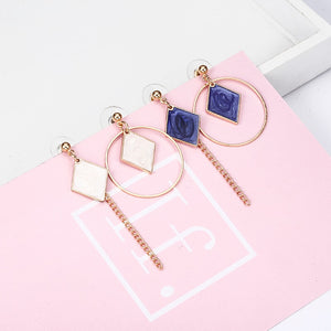 Asymmetric Square Stud Earrings