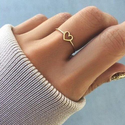 2018 New Fashion Rose Gold Color Heart Shaped Wedding Ring for Woman