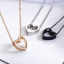 Load image into Gallery viewer, Fashion Design Black Heart Necklace Gold Silver color simple