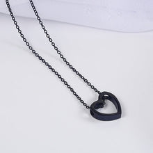 Load image into Gallery viewer, Fashion Design Black Heart Necklace Gold Silver color simple