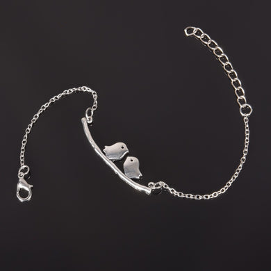 Simple Style Silver Plated Bird Charm Bracelet Jewelry