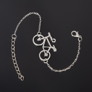 Simple Style Silver Plated Bicycle Charm Bracelet Jewelry