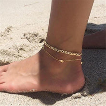 Load image into Gallery viewer, Multi Layer gold/silver Star Pendant Chain Ankle Foot Beach leg Bracelet Charm Jewelry Gift