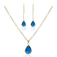 Load image into Gallery viewer, Simple Water Drop Design Crystal Pendant Necklace