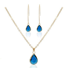 Load image into Gallery viewer, Simple Water Drop Design Crystal Pendant Necklace