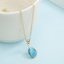 Load image into Gallery viewer, Simple Water Drop Design Crystal Pendant Necklace