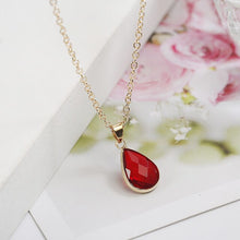 Load image into Gallery viewer, Simple Water Drop Design Crystal Pendant Necklace