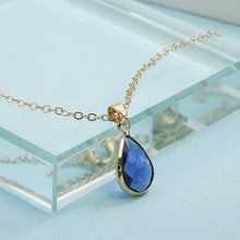 Load image into Gallery viewer, Simple Water Drop Design Crystal Pendant Necklace