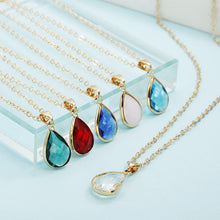 Load image into Gallery viewer, Hot Fashion Crystal Blue/red/pink white Water Drop Necklace