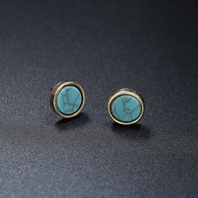 Load image into Gallery viewer, Geometric triangle Round White Marble Earrings