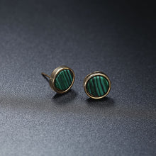 Load image into Gallery viewer, Geometric triangle Round White Marble Earrings