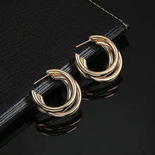 Load image into Gallery viewer, Semi-circle Open circle earrings Women