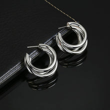 Load image into Gallery viewer, Semi-circle Open circle earrings Women