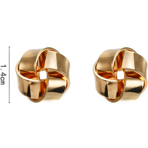 Vintage Exaggeration gold twisted Stud earrings for women